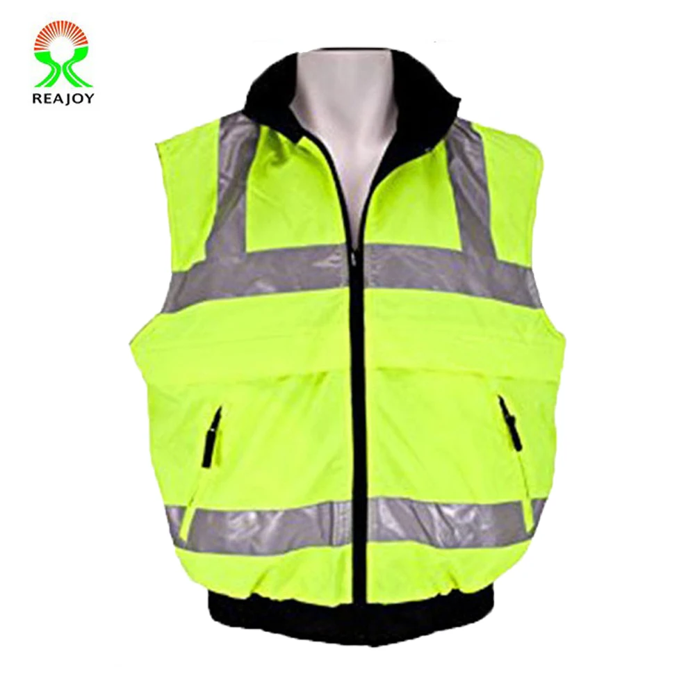 hot sale high visibility winter reversible safety vest jacket