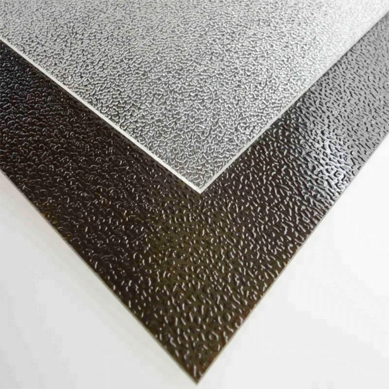 
2.5mm recycled roofing material types polycarbonate embossed solid sheet 