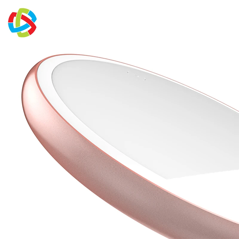 
2020 Patent Hand Held Led Makeup Mirror with Wireless Charger Function 