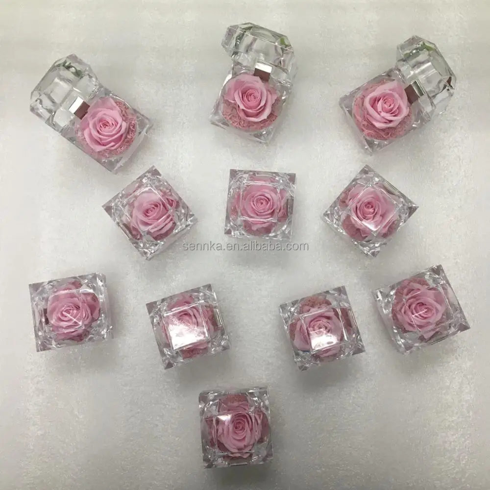 preserved flower rose longlasting ring box pink eternal rose over 25 colors available moss arrangements cheap price
