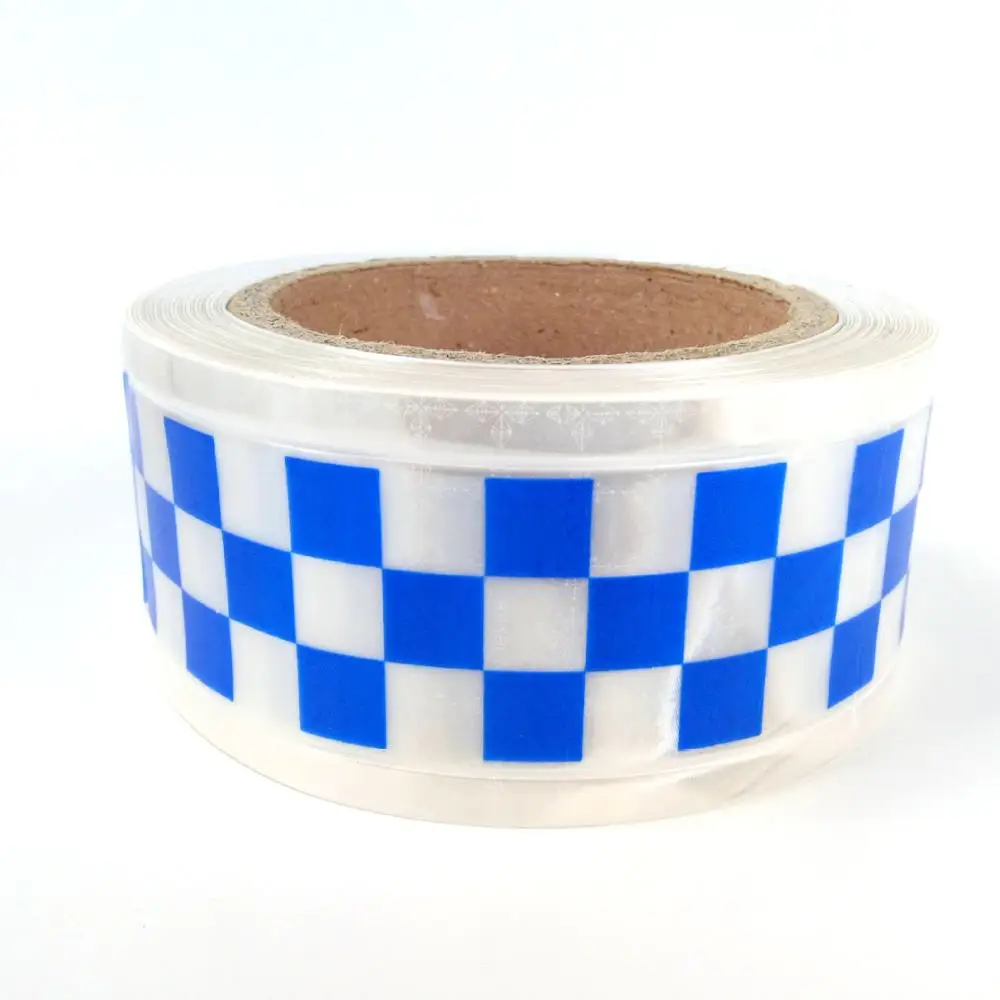 HCSP British Style Blue White Micro-Prismatic Film PVC Reflective Tape