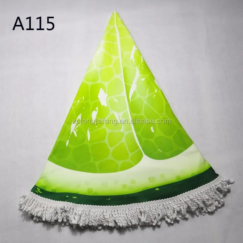 
Promotional Summer Fruit print Colorful 100% cotton Round Beach Towels 