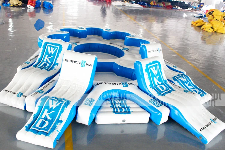 China Professional Supplier High quality  PVC  Inflatable Floating Water Island Climbing Tower Slide