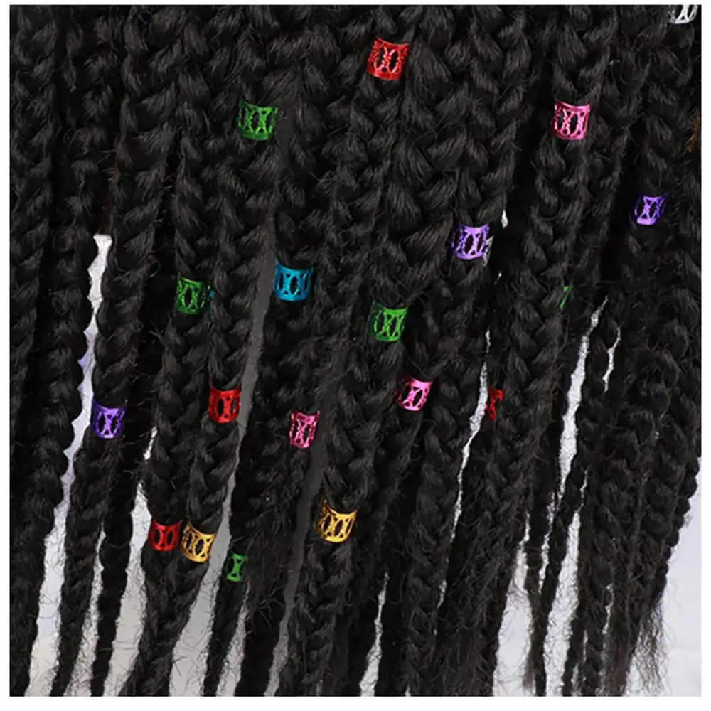100pcs Gold metal tube ring dreadlock beads for braids hair beads for dreadlocks adjustable hair braid cuff