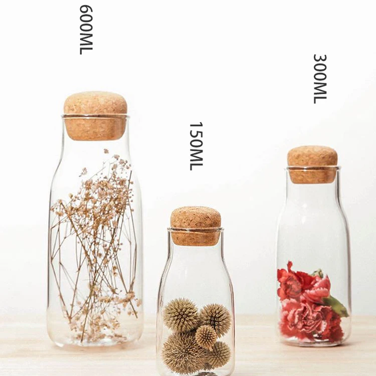 
Healthy Glass Storage Jar With Cork Lid Decorative Glass Storage Bottles With Wooden Lid 