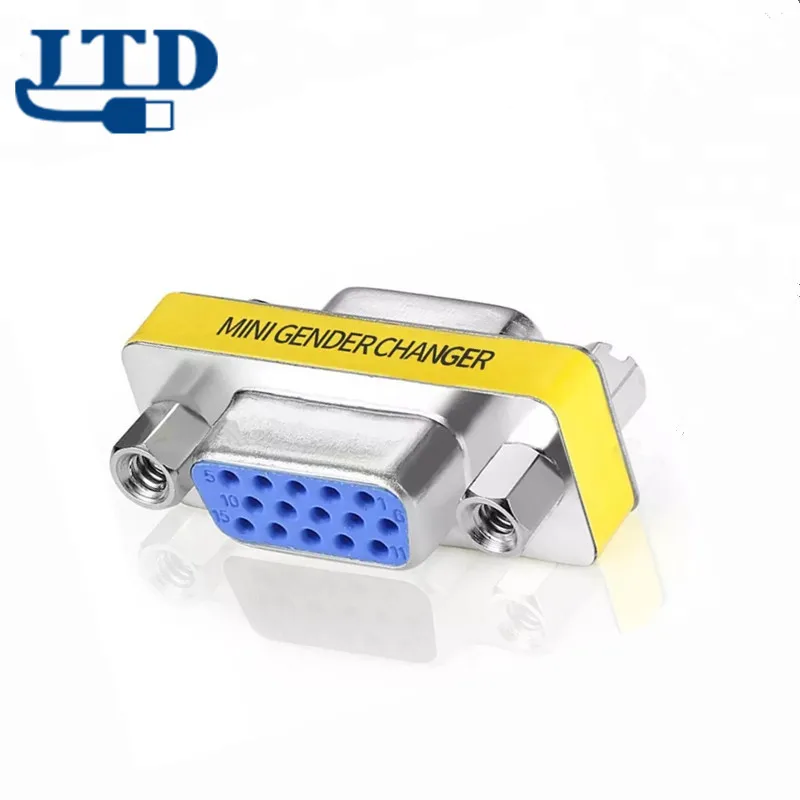 SVGA Connector, DB HD New 15 VGA SVGA KVM Female to Female Gender Changer Adapter