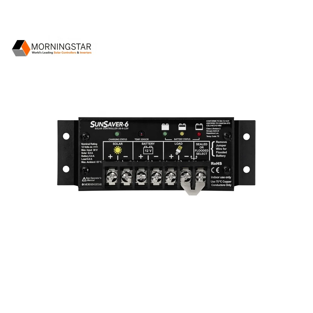
MorningStar SunSaver SS-6-12 PMW Solar Charge Controller 6A 