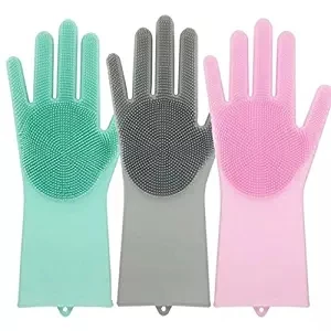 Silicone Dishwashing Gloves Silicone gloves with Scrubber