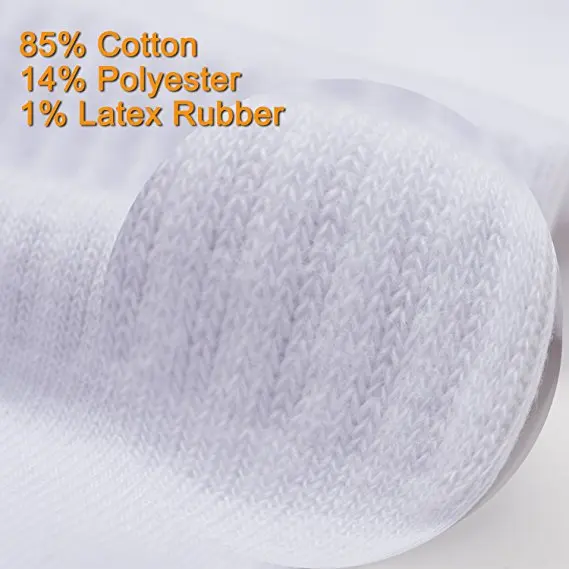 White Black Cotton Men Socks Sport Athletic Crew Custom Logo Cycling Terry Business Socks