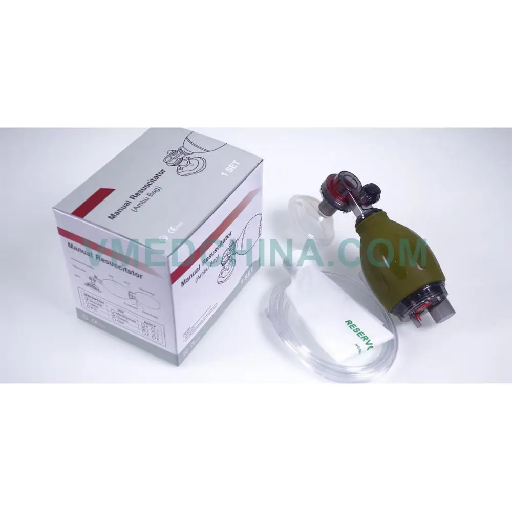 Silicone Neonatal Ambu Bag Reusable Pediatric Bag Valve Mask Bvm Set Army Green Tw8131, Manufactured By VMEDCHINA