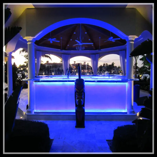 
LED illumination glass modern commercial bar counter 