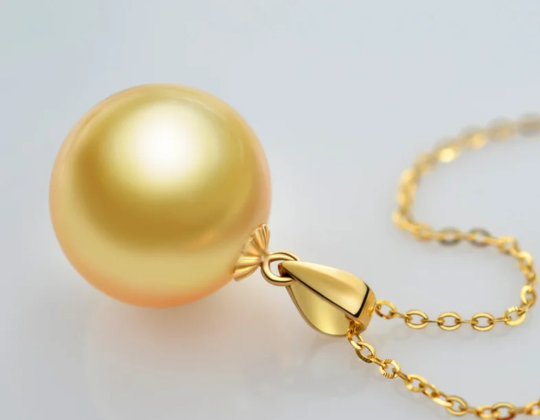 PZ34 10-11mm 18K gold seawater south sea pearl gold jewelry