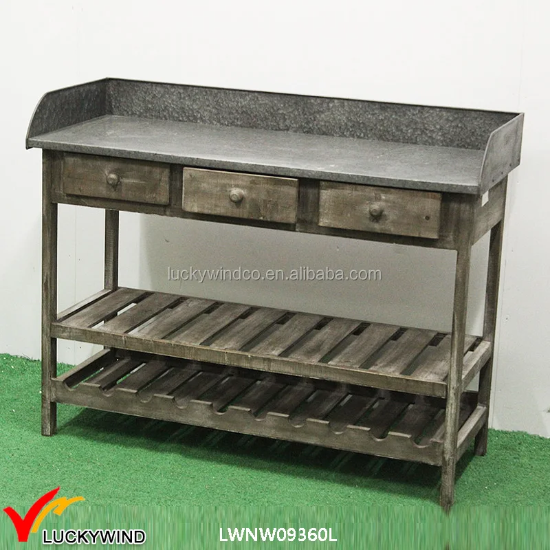 Luckywind Vintage Farmhouse Solid Wood Vintage Long Console Table  Furniture