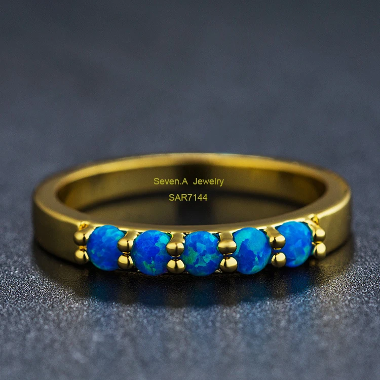 Sevenajewelry SAR7144 Top Sale Manufacture Wholesale New Design Rings Jewelry For Women Saudi Gold Ring Opal