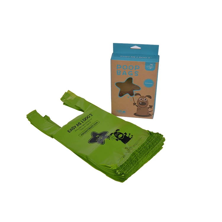 T shirt die cut handle plastic dog poop wicket bags