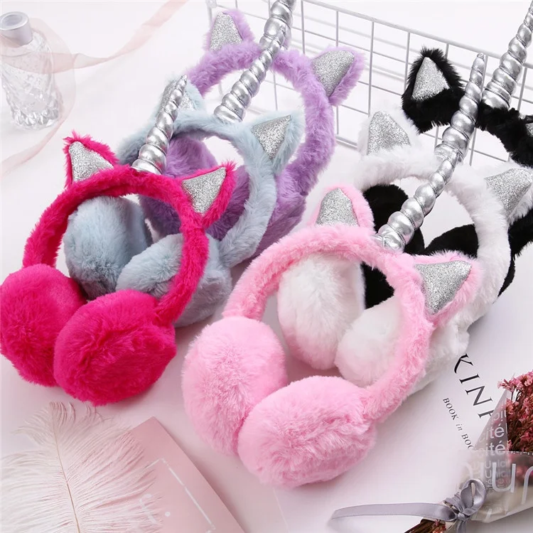 Children Unicorn Earmuffs Winter Warming Ear muffs Girls Cute Ear Warmer Outdoor Cold Protection Plush Earmuff