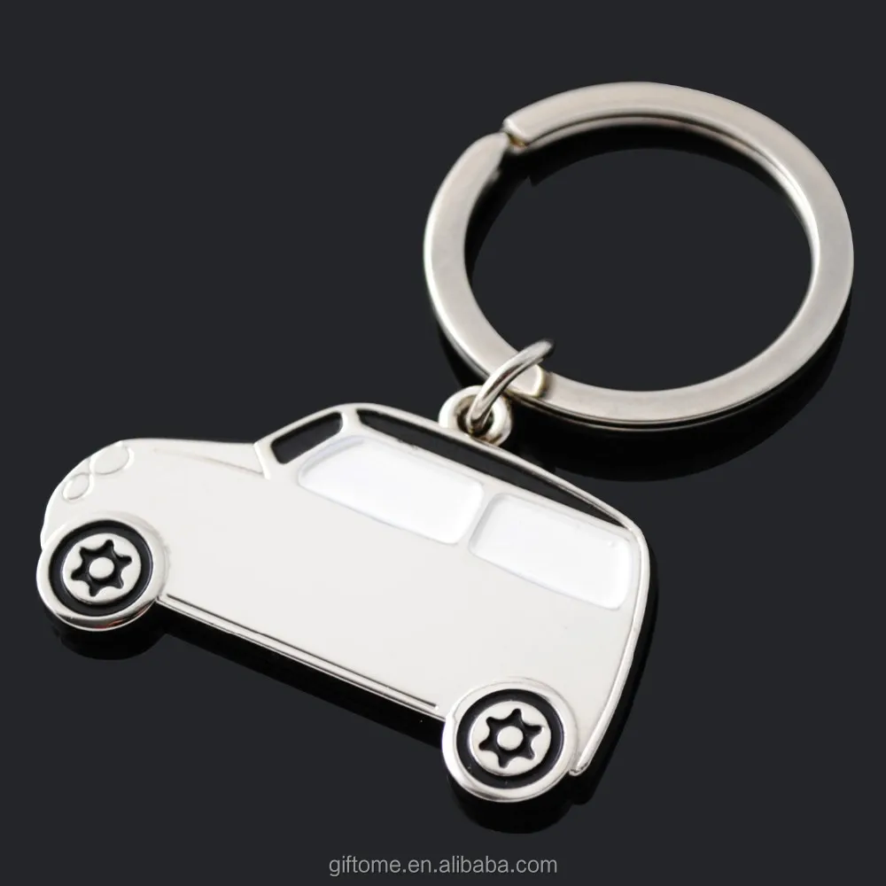 
leather strap metal cute car shaped keyholder with free laser engraving 