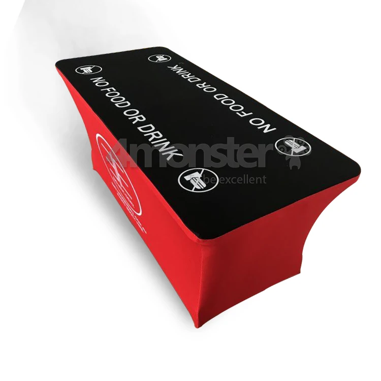 6ft 8ft trade show table cover fitted custom logo printed table cloth fabric