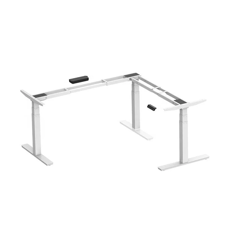 Chinese office furniture factory manufacture L shape adjustable height desk hardware
