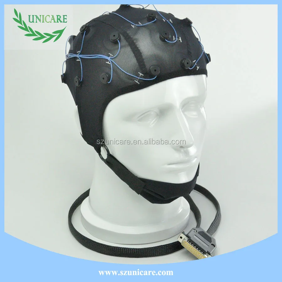 Black color professional EEG caps with electrodes from Unicare