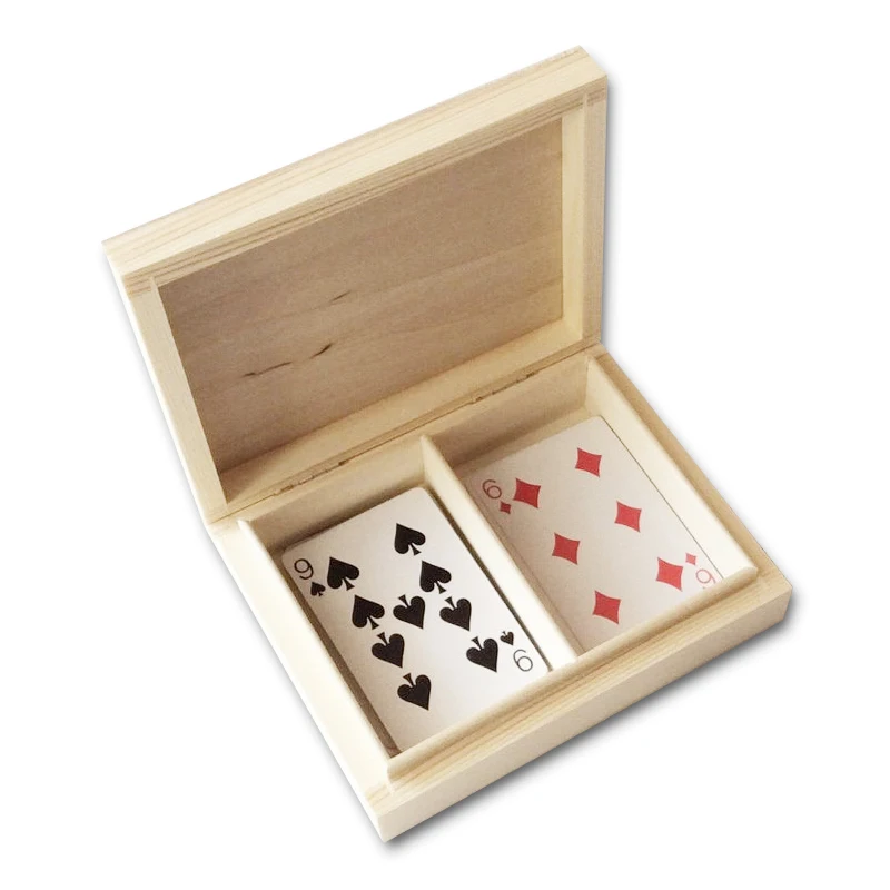 Cheaper custom wood gift box playing card wood box gift packaging