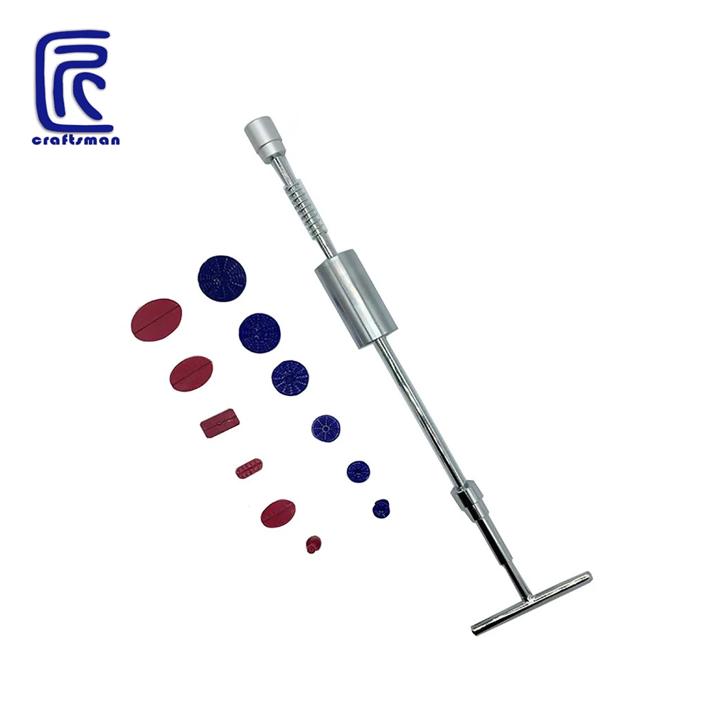 Hot 13pcs Automobile Repair Tools Set Purple Car Body Paint Free Dent Hail Repair Tool Plastic Glue Puller Tabs Hand Tools