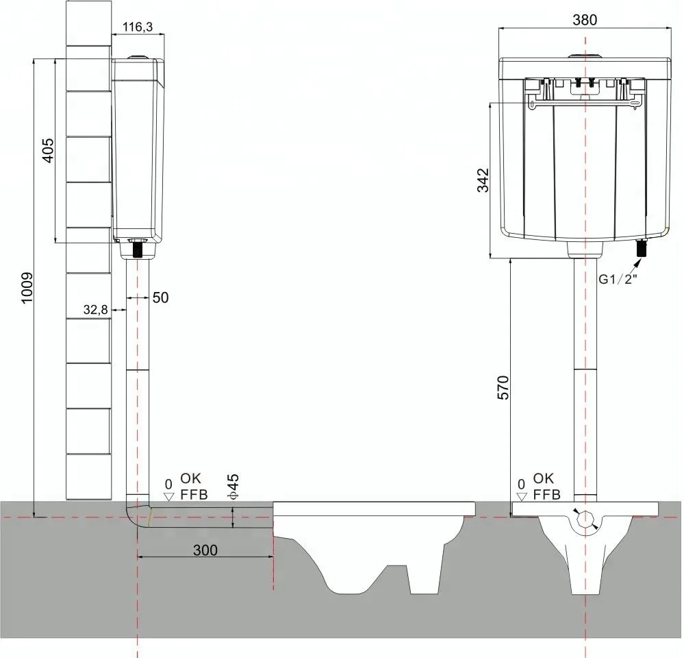 Top Single flush Plumbing fittings flush toilet tanks