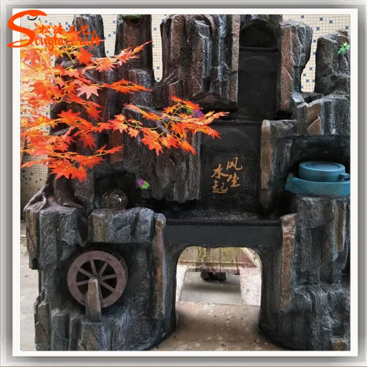 Newest style indoor artificial waterfall fountain with pool small fountain with swan