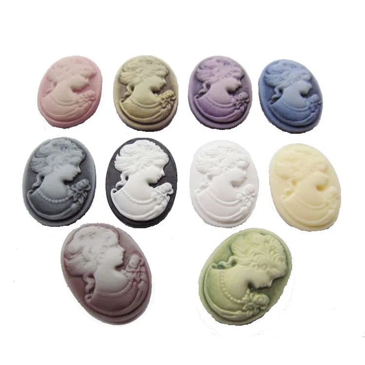 Custom Rose Flower Oval Resin Cameo for Jewelry Making