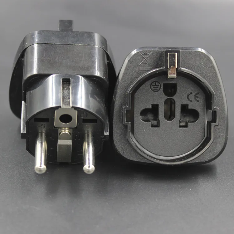 Schuko Travel Adapter Plug with for Grounded Type E/F Germany, France