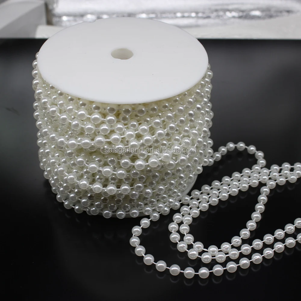 Hot Sale 8MM 10MM Round String Spools Chain Wire Pearl Garland for Christmas Tree