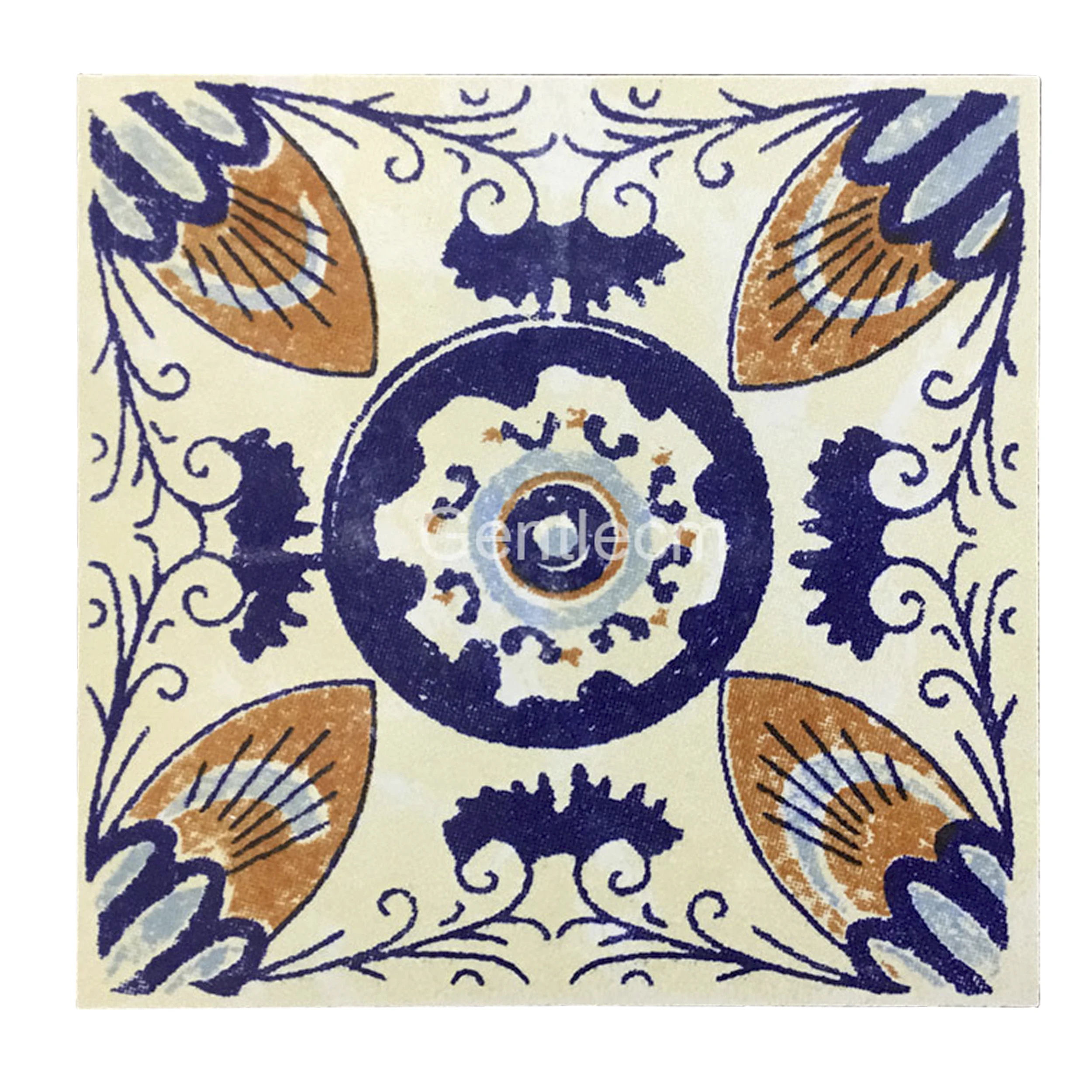 Wall decoration mix color hand painted antique  pattern  tile 100x100mm  ceramic mosaic art tile