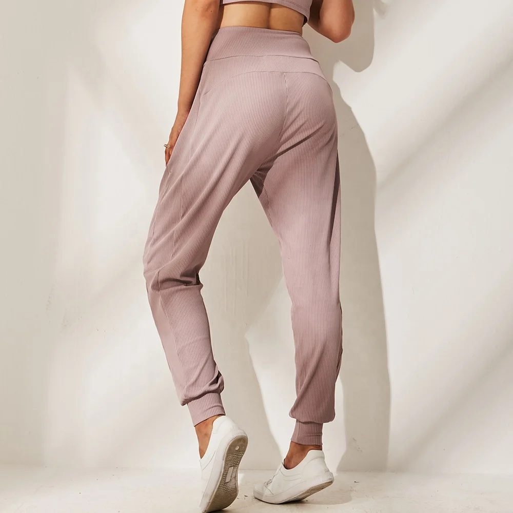 
Oem Wholesale Womens Beam Foot Trousers Seamless Sport Black Sexy Casual Loose Yoga Pants 
