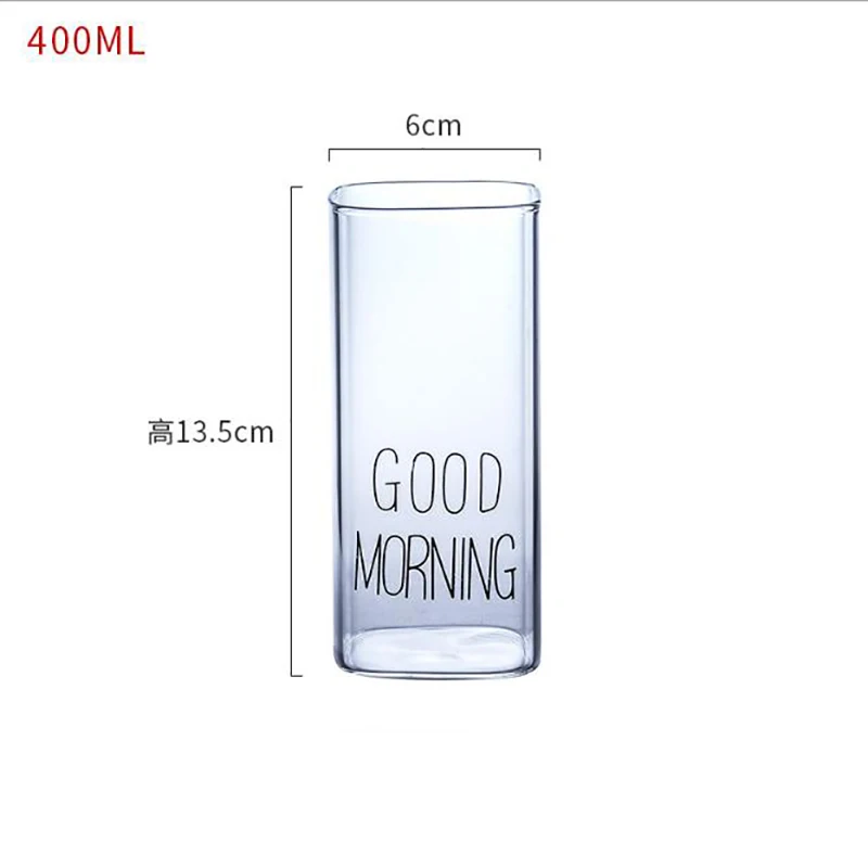 UCHOME Superior Quality Good Morning Breaskfast Borosilicate Glass Milk Cup