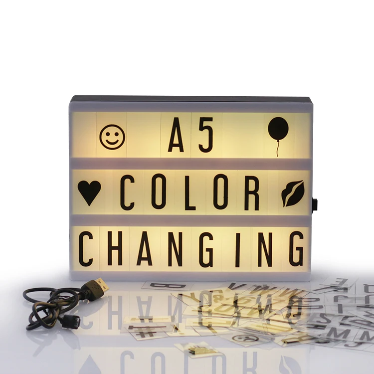 Normal Color Change Party Event Decoration Gift Message Light Cinema Box A5 mini cinema light box