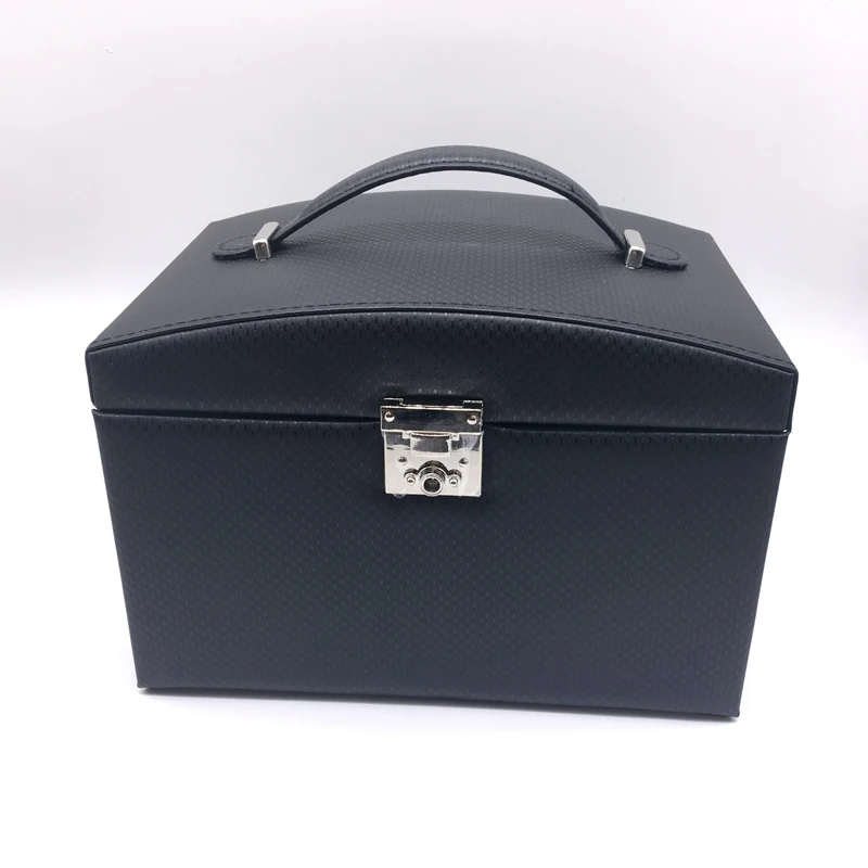Custom Luxury Jewelry Boxes Recyclable PU Leather Jewelry Box Organizer with Small Travel Case