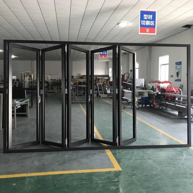 Roomeye folding door aluminum glass bi folding door soundproof commercial use