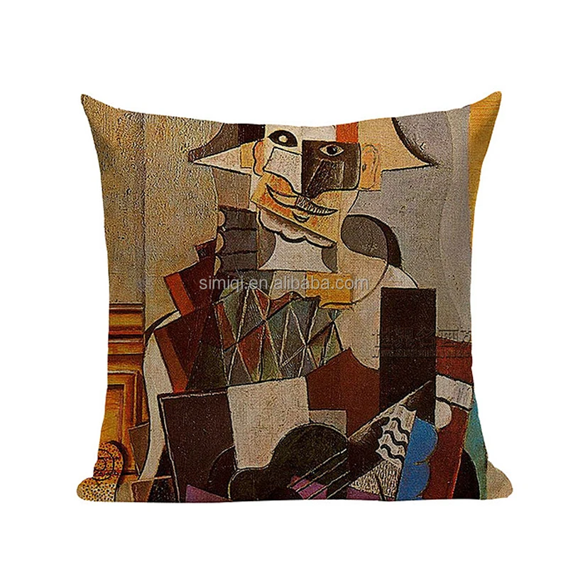 Pablo Picasso Famous Paintings Cushion Covers The Starry Night Surrealism Abstract Art Cushion Cover Beige Linen Pillow Case
