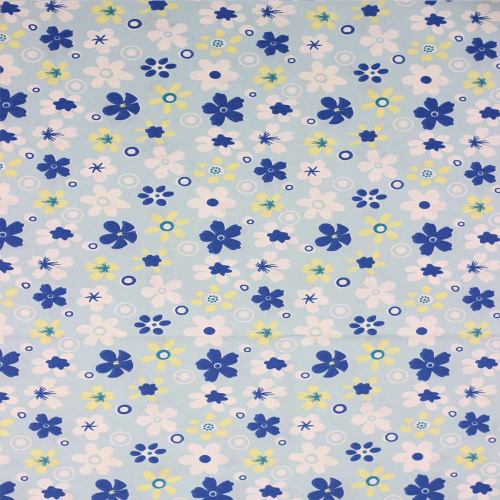 
print green blue flower T/C 65/35 23*23 104*61 plain poplin fabric of clothing 