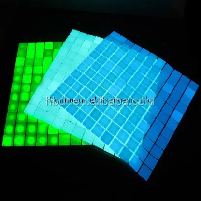 Glow in the dark luminous green solid glass swimming pool mosaic tiles