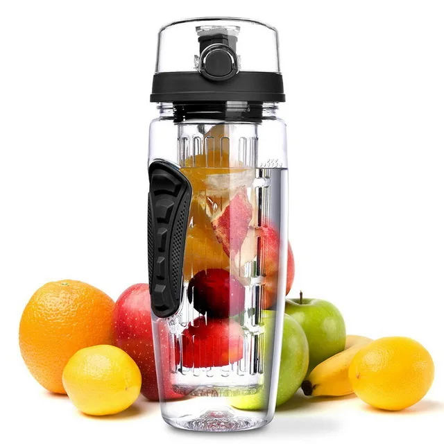 
BPA Free Lemon Juice Fruit Infuser water bottle Plastic Water Bottle sports motivational water bottle 