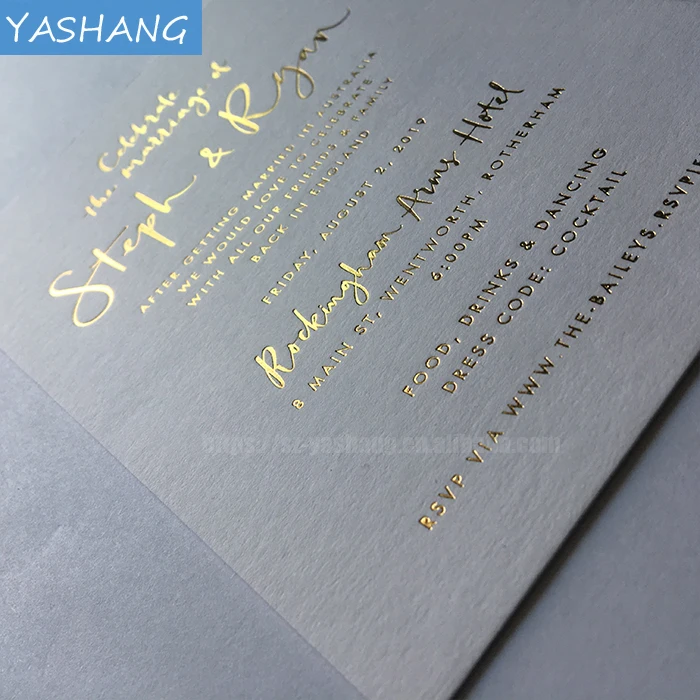 4*6 600gsm plain wedding invitations card gold foil wedding greeting cards messages