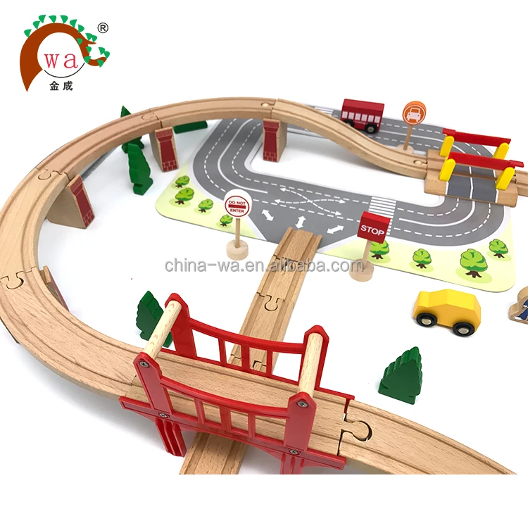 Wooden Model Railway Toy Train Set