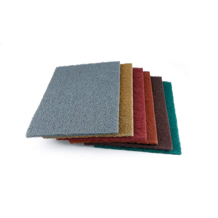 Non abrasive kitchen cleaning scrubber handle thick nylon dish scrub pad non woven heavy duty green sponge scouring pad