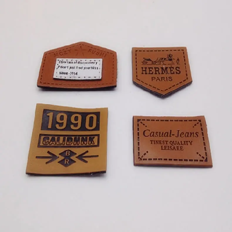 Fashion Design Custom Brand Name Logo Embossed Jeans PU Patch Labels and Patches for Jeans and Sofa