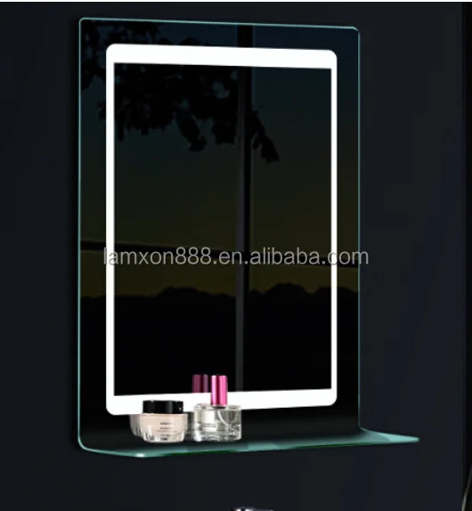 Lamxon LED bathroom backlit hotel mirror with acrylic lighting and infrared sensor switch