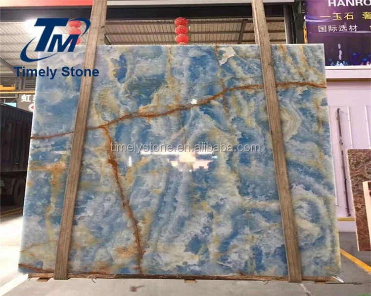 
backlit translucent wall panel blue jade stone raw agate stones 