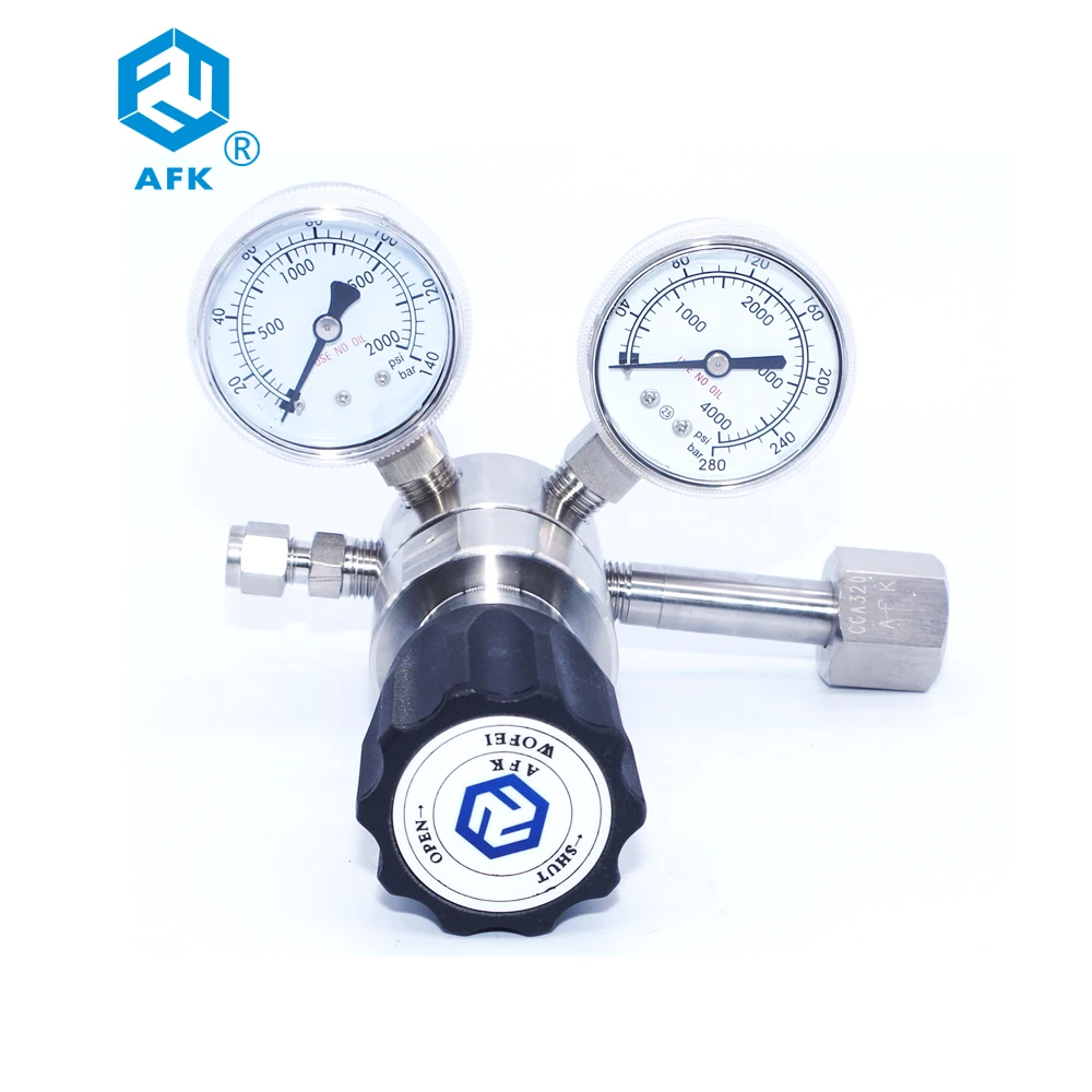 CGA 540 Stainless Steel Gas Regulator Helium with Manometer