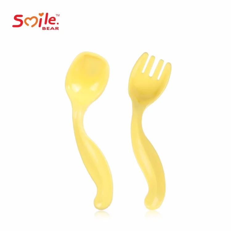 
BPA free food grade cute spork pp baby spoon and fork set 
