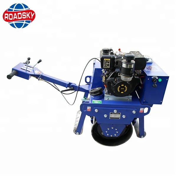 walk behind double drum asphalt road mini vibrator roller